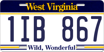 WV license plate 1IB867