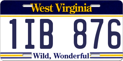 WV license plate 1IB876