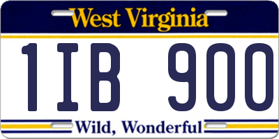 WV license plate 1IB900