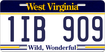WV license plate 1IB909