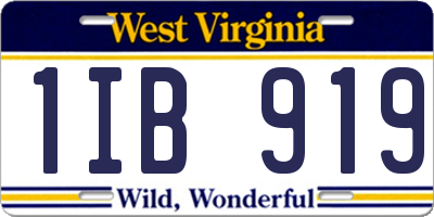 WV license plate 1IB919