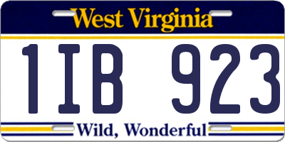 WV license plate 1IB923