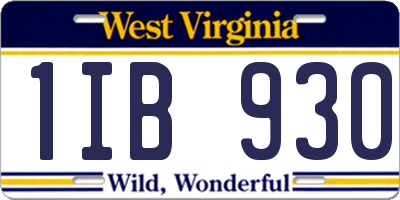 WV license plate 1IB930