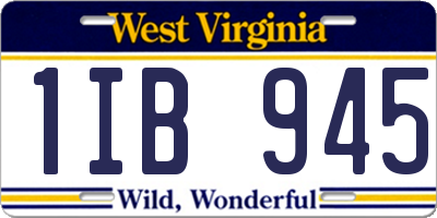 WV license plate 1IB945