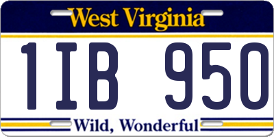 WV license plate 1IB950