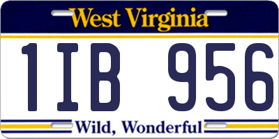 WV license plate 1IB956
