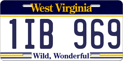 WV license plate 1IB969