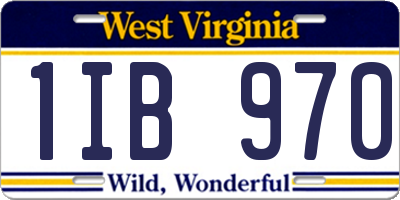 WV license plate 1IB970