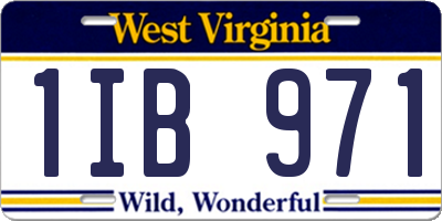 WV license plate 1IB971