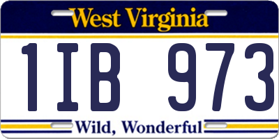 WV license plate 1IB973