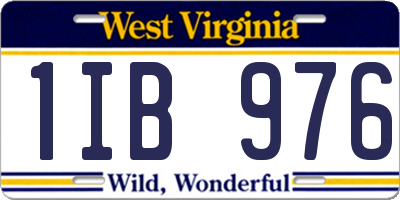 WV license plate 1IB976