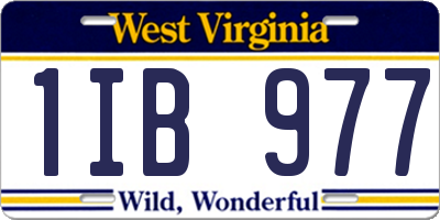 WV license plate 1IB977