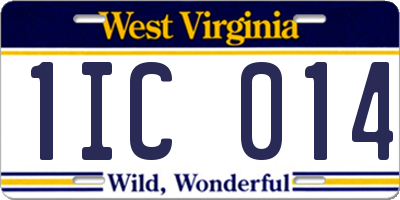 WV license plate 1IC014