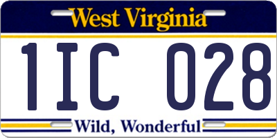 WV license plate 1IC028