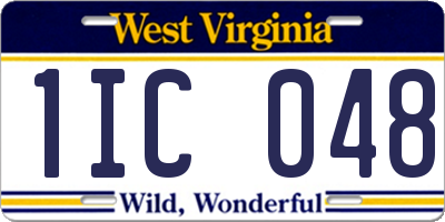 WV license plate 1IC048