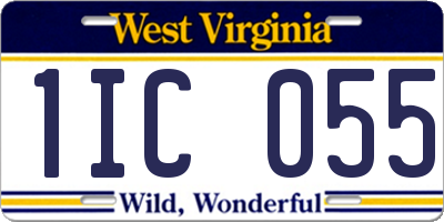 WV license plate 1IC055