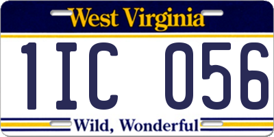 WV license plate 1IC056