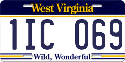 WV license plate 1IC069