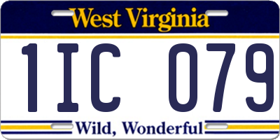WV license plate 1IC079