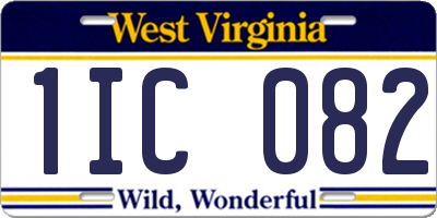 WV license plate 1IC082