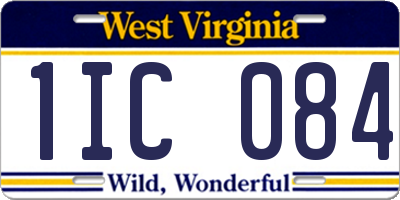 WV license plate 1IC084