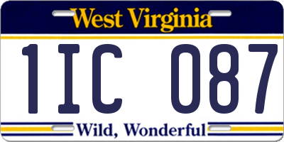 WV license plate 1IC087