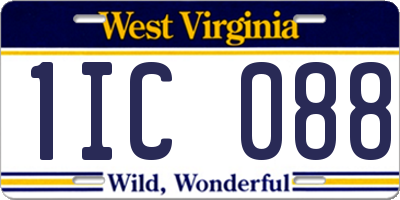 WV license plate 1IC088