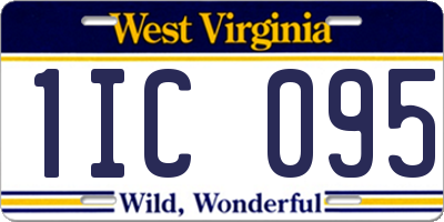 WV license plate 1IC095