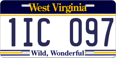 WV license plate 1IC097