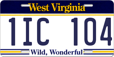 WV license plate 1IC104