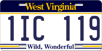 WV license plate 1IC119