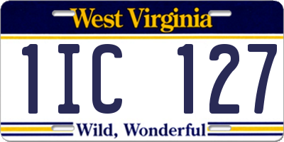 WV license plate 1IC127