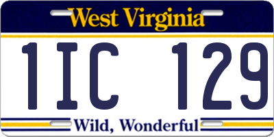 WV license plate 1IC129