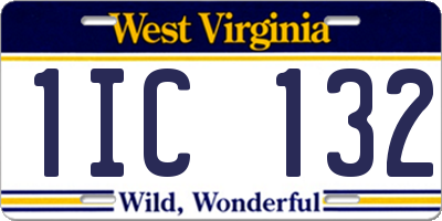 WV license plate 1IC132