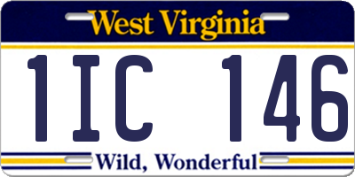 WV license plate 1IC146