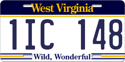 WV license plate 1IC148