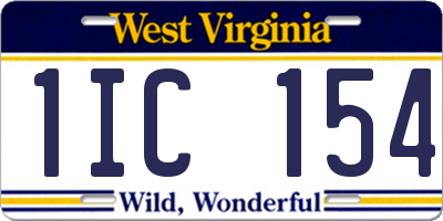 WV license plate 1IC154