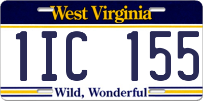 WV license plate 1IC155