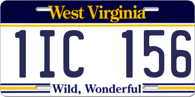 WV license plate 1IC156