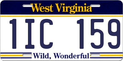 WV license plate 1IC159