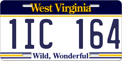 WV license plate 1IC164