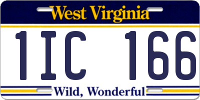 WV license plate 1IC166
