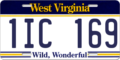 WV license plate 1IC169