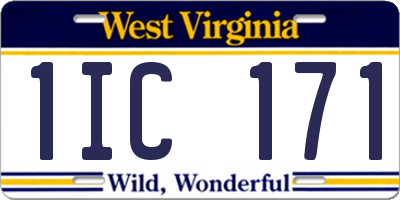 WV license plate 1IC171
