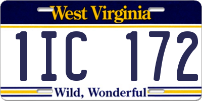 WV license plate 1IC172