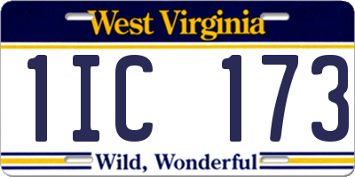 WV license plate 1IC173