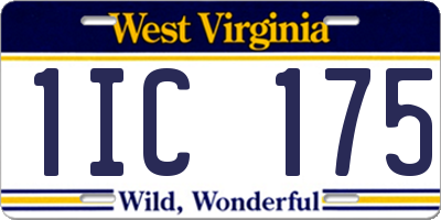 WV license plate 1IC175