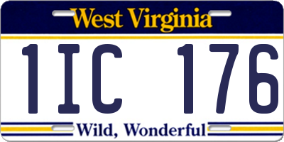 WV license plate 1IC176