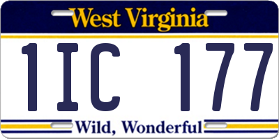 WV license plate 1IC177