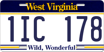 WV license plate 1IC178